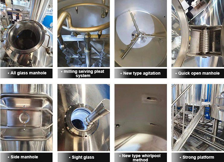 1000L Steam heating 3 Vessels Brewing Equipment configuration